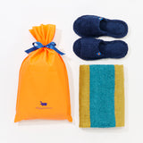 GIFT BAG / ROOM SANDALSx1 BT MINI（STRIPE）x1｜ギフトセット ミニバスタオル x 1 ルームサンダル x 1 